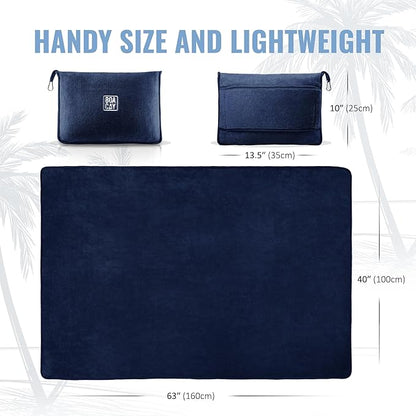 BOACAY Soft & Warm Travel Blanket for Airplane & Car - Long Flight Essential for Women, Men, Kids - Compact Pillow with Luggage Sleeve & Backpack Clip