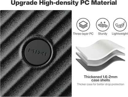 mixi 20 Inch Expandable Carry On Luggage PC Hard Shell Suitcase Top Opening Rolling Travel Suitcases with Spinner Wheels & TSA Lock, Black