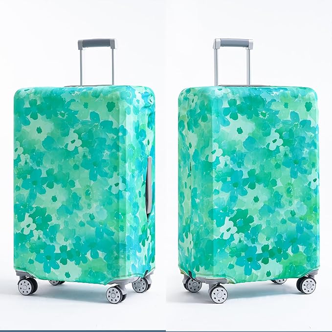 Travelkin Luggage Covers For Suitcase Tsa Approved,Suitcase Cover Protector Fit 18-32 Inch Luggage (Blue Floral, L)