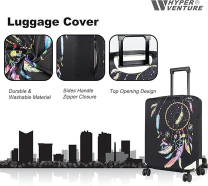 HYPER VENTURE Washable Luggage Cover - Fashion Suitcase Protector Fits 31-32 Inch Luggage (Dreamcatcher, XL)