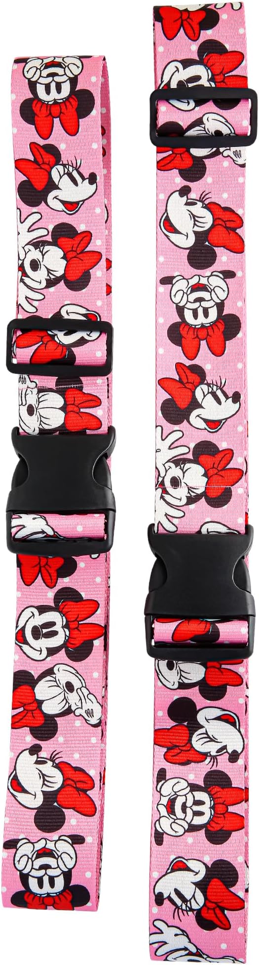 Disney Minnie Mouse Luggage Strap 2-Piece Set Officially Licensed, Adjustable Luggage Straps from 30'' to 72''