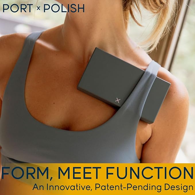 PORT X POLISH Designer Weekly Pill Box Organizer (AM/PM 2X Daily, Classic Black) | Compact, Stylish 7-Day Vitamin Supplement Case | Cute Portable Mini Travel Medicine Carrier | BPA-Free Pillbox Caddy