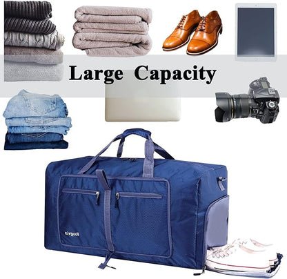 Woogwin Travel Duffel Bag Large Foldable Waterproof Overnight Bag for Beach Swim Bags Pool Sports Gym