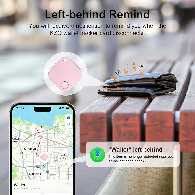 Bluetooth Tracker Tag 4 Pack, Work with Apple Find My (iOS Only, Not for Android), Item Finder for Keys, Backpack, Suitcase, Wallet, Luggage