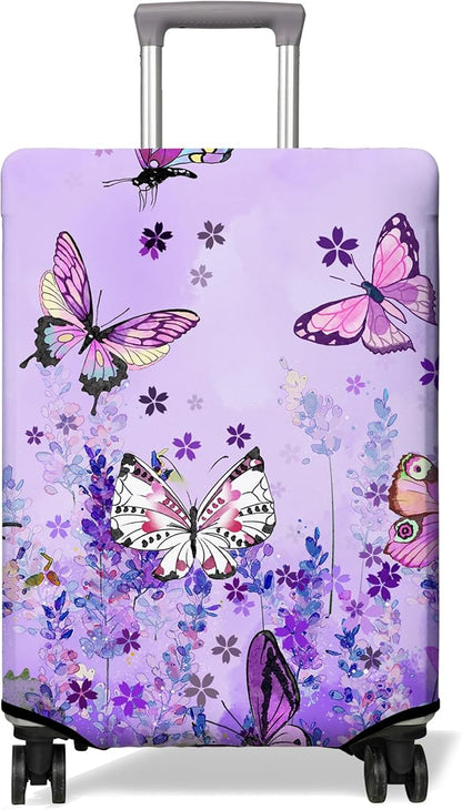 Travel Luggage Cover Suitcase Protector Fits 18-32 Inch Wheel Covers PatternedTravel Related Items Flower Luggage Protector Elastic M