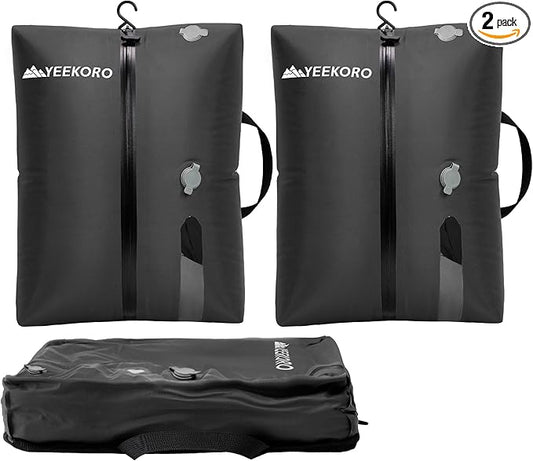 Vacuum Bags for Travel, Professional IP67 Reusable Vacuum Compression Bags for Travel Suitcases and Backpack, Durable Space Saver Bag (2 PACK, No Pump)