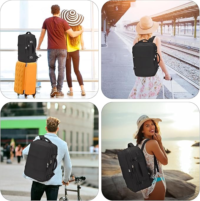 Carry On Backpack, 42L Flight Approved Travel Backpack for Men Women,Airline Approved Gym Backpack Waterproof Business Laptop Daypack Laptop Backpack,Casual Daypack for Business Weekend Hiking