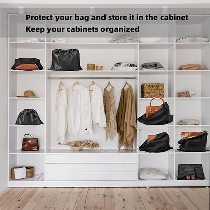 12 Pack Dust Bags for Handbags, Silk Cloth Bag With Drawstring Large Travel Storage Pouch for Handbag Purse Shoes Boots