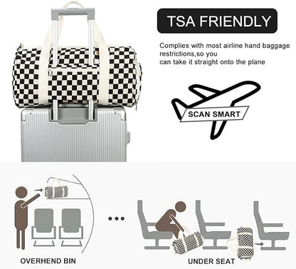 BLUBOON Duffle Bag Girls Kids Cute Gym Bag with Shoes Compartment & Wet Separation Waterproof Sports Overnight Travel Bag