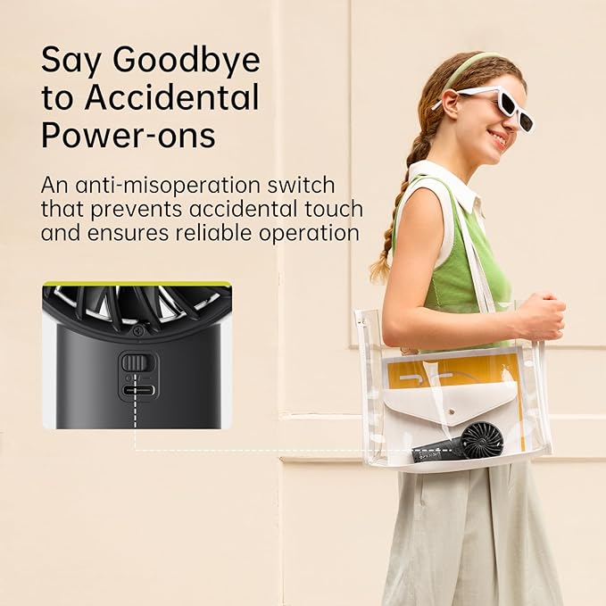 JISULIFE Handheld Fan Life4, 5000mAh Portable Rechargeable Fan, 5-Speed Turbo Wind, 15 Hrs Cooling, LED Display, Gifts for Men/Women, Essential for Travel,Beach,Vacation,Makeup,Concerts,Cruise-Black