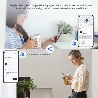 ATUVOS 2025 New Upgraded Dual System Air Tracker Tags-2 Pack, Compatible with iOS Apple Find My & Android Google Find Hub APP (Not for Huawei), Bluetooth Tracker for Keys, Luggage, Backpack, Suitcases