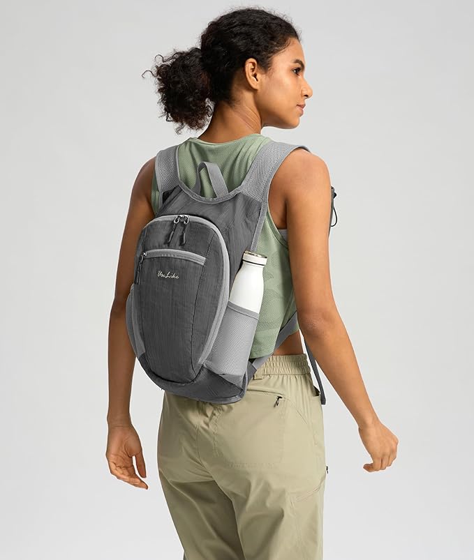 10L Small Hiking Backpack Travel Daypack Lightweight Packable Back Pack for Women Men(Iron Grey)