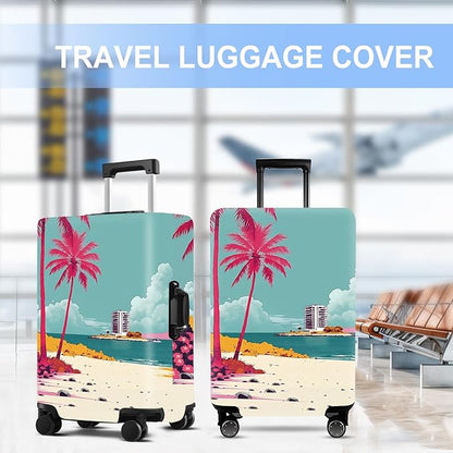 Luggage Cover Washable Suitcase Protector Anti-Scratch,Stretchable Fit for 20-34Inch Luggage Durable Travel Bag Cover with Zipper Closure (Beach, XL(fits 32-34Inch suitcase))