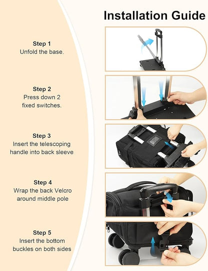 Relavel Rolling Makeup Train Case, Cosmetology Case on Wheels with 4 Clear Bags and Clear Makeup Bag, Professional Makeup Artist Set Bags Organizer with 360° Spinner Wheels