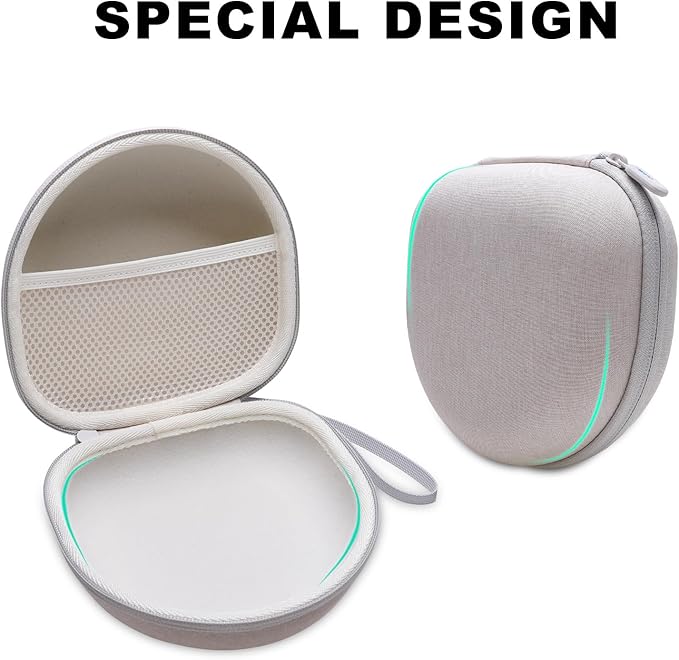 Kids Headphones Case Compatible with iClever BTH12 / BTH20/ BTH26/HS19, JoySpark, Candy Bila, EarFun, MIDOLA, IMYB Foldable Kids Headphones, Cream Travel Storage Bag(Case Only)