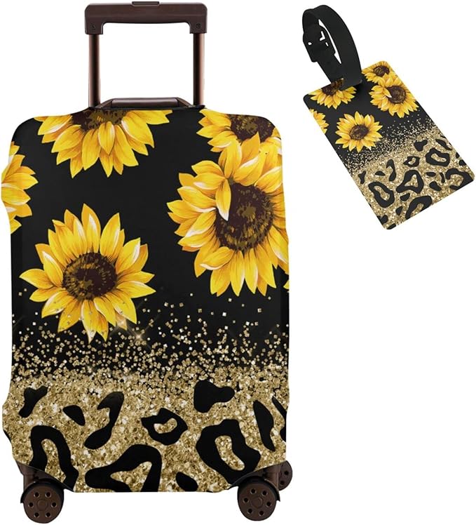 Travel Suitcase Protector Sunflower Elastic Protective Washable Luggage Cover With Concealed Zipper Suitable For 18-32 Inch(M (for 22--24 inch luggage))