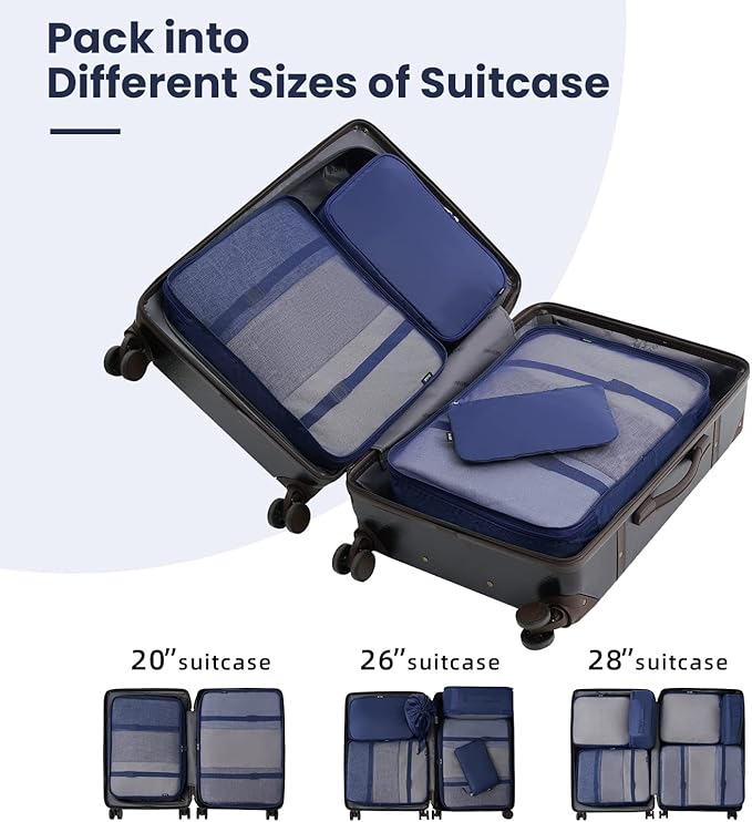 BAGAIL 6 Set/8 Set/10 Set Packing Cubes Various Sizes Packing Organizer for Travel Accessories Luggage Carry On Suitcase