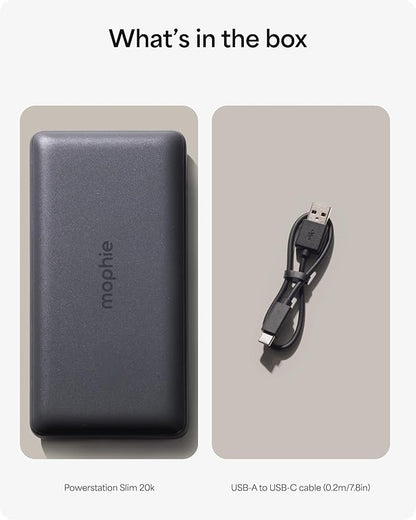 Mophie Powerstation Slim 20,000mAh Power Bank | Thin Extended Power | 15W, Multi-Device