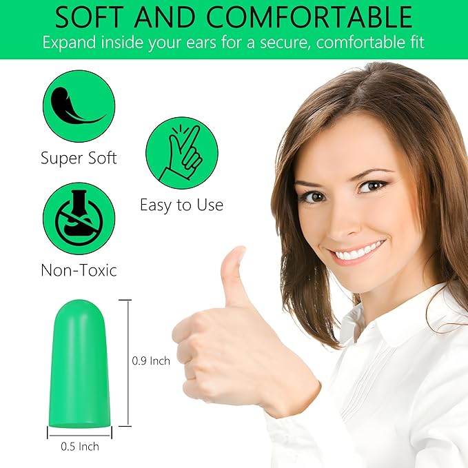 Quality Foam Ear Plugs 500 Pair - 32 dB Disposable Noise Cancelling High Decibel Sound Blocking Soft Ear Plugs - Dispenser Refill Safety Hearing Protection Bulk Ear Protection