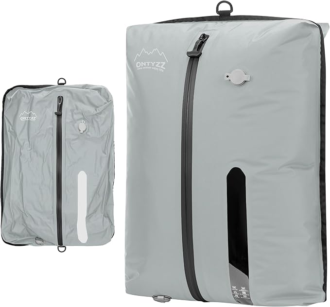 ONTYZZ Vacuum Compression Bag with IPX8 Waterproof Zipper Durable Space Saver Bag TPU Vacuum Bag for Travel for Suitcase,Large One Pack Gray（NO PUMP!）