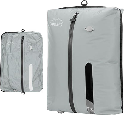 ONTYZZ Vacuum Compression Bag with IPX8 Waterproof Zipper Durable Space Saver Bag TPU Vacuum Bag for Travel for Suitcase,Large One Pack Gray（NO PUMP!）
