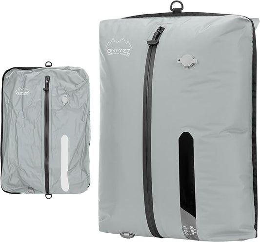 ONTYZZ Vacuum Compression Bag with IPX8 Waterproof Zipper Durable Space Saver Bag TPU Vacuum Bag for Travel for Suitcase,Large One Pack Gray（NO PUMP!）