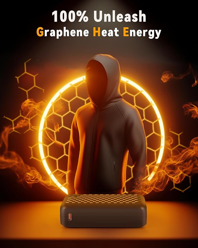 Wulcea 12v 18400mAh Power Bank High Capacity Type-C Input，USB Type-C DC Output Fast Charge for Graphene Heated Jacket Heated Vest Long Lasting Portable Charger Digital Display for Genovega VERGOO