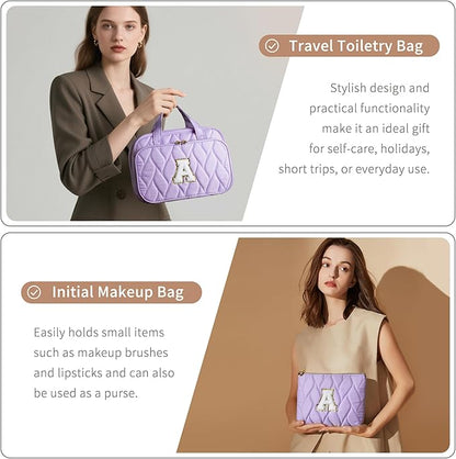 YOOLIFE Travel Toiletry Bag - Hanging Toiletry Bag for Women, Large Capacity Personalized Travel Toiletry Bag and Makeup Bag, Portable Travel Organizer Purple - A