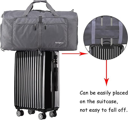 Woogwin Travel Duffel Bag Large Foldable Waterproof Overnight Bag for Beach Swim Bags Pool Sports Gym