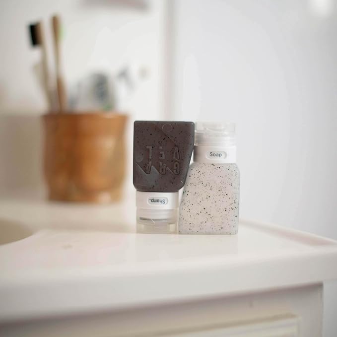 Gravel TSA Approved Travel Bottles – Leakproof, BPA-Free, Compact Toiletry Containers (4-Pack, 3oz)