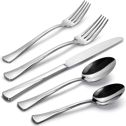 Alata Alice 20-Piece Silverware Set Stainless Steel Flatware Set,Service for 4,Mirror Polished Cutlery Set,Dishwasher Safe