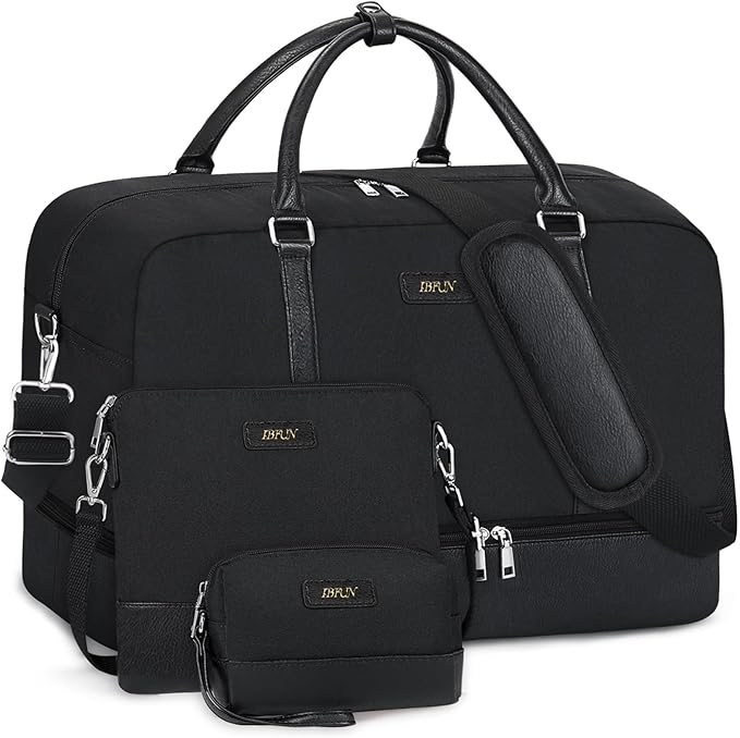 Weekender Bags for Women Overnight Bags with Shoe Compartment 21" Duffle Travel Bag for Traveling Weekend Gift 3pcs Set