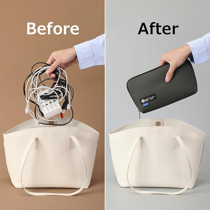 RIGHT AWAY Electronic Organizer,Waterproof Travel Accessories Storage, Tech Pouch for Cord, Power bank, Airpods, Daily Items