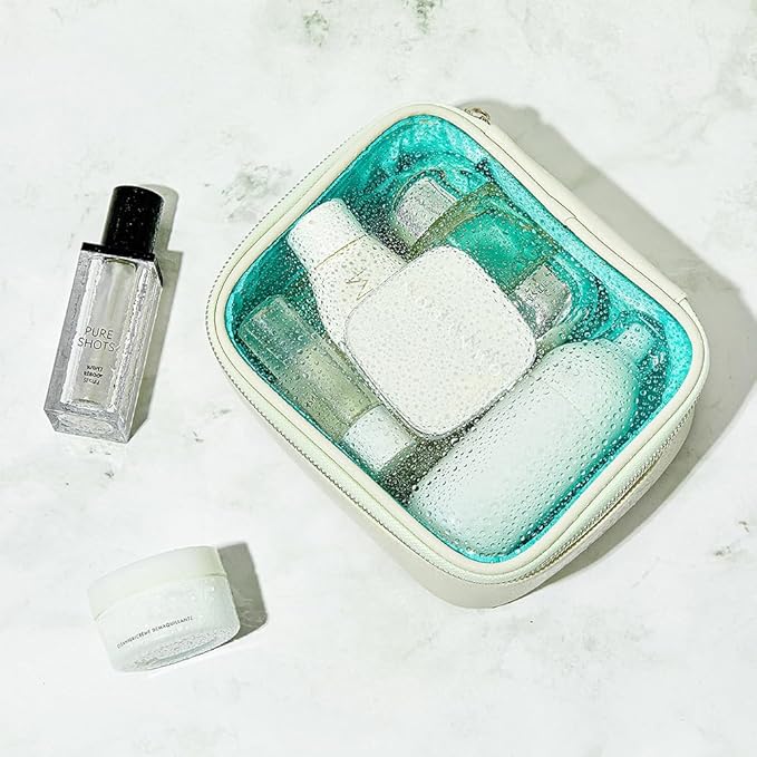 ROWNYEON Clear Makeup Case Toiletry Bag Multipurpose Travel Makeup Train Case Portable Cosmetic Organizer Transparent Storage Bag