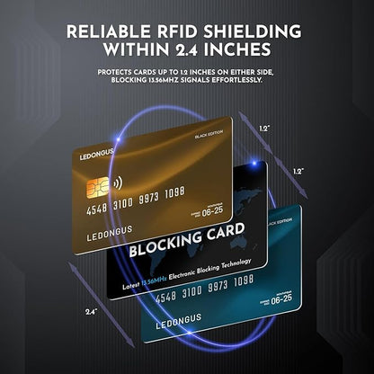 RFID Blocking Cards – 6 Pack| Anti-Theft Contactless NFC Protection for Debit Credit Cards & Wallet | Slim & Durable Perfectly fits in Wallet | 2 RFID Sleeves Included |Black