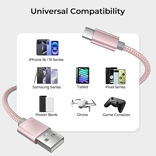 Basesailor USB Type C Charger Cable 3Pack 3.3/6.6/10FT,Charging Cord for iPhone 17 Air,Apple 16 16e 15 Pro Max,Samsung Galaxy A10E A55 A54 A53 A70 A72 A73 A42 A34 A33,S25 S24 S23 S22 Plus,Google Pixel