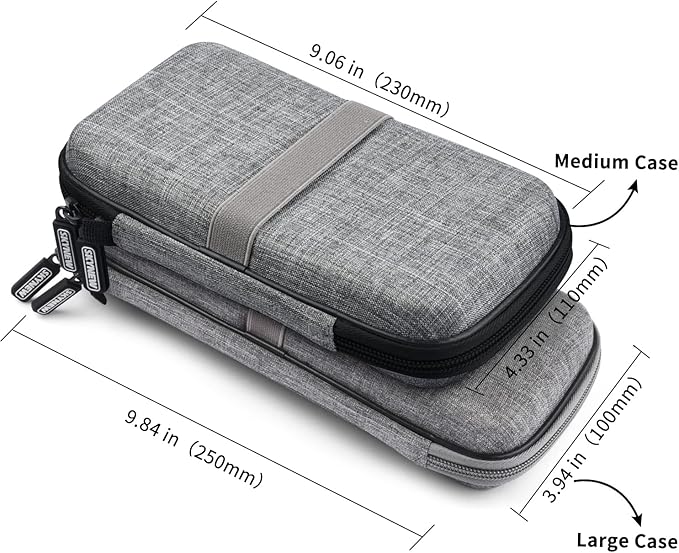 Powerbank Hard Drive Case Compatible with Anker Power Core 26800mAh/ PowerCore +26800mAh, RAV Power 26800/20100/20000mAh, ROMOSS 30000mAh, Miady 10000/15000mAh (Medium-Light Grey)