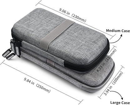 Powerbank Hard Drive Case Compatible with Anker Power Core 26800mAh/ PowerCore +26800mAh, RAV Power 26800/20100/20000mAh, ROMOSS 30000mAh, Miady 10000/15000mAh (Medium-Light Grey)