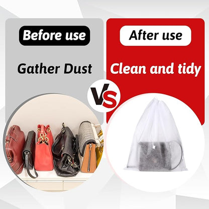 100pcs Dust Bags for Purses Storage Bags for Handbags Drawstring Purse Covers for Dust and Storage 15.7in x 18.89in Breathable Non-woven Fabric Storage Pouch String Bag Travel Shoe Dust Bags