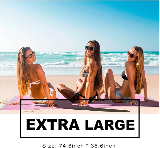 4 Packs Cotton Turkish Beach Towels Oversized Bath Pool Swim Towel Bulk Set Quick Dry Sand Free Extra Large Big Blanket Adult Travel Essentials Cruise Accessories Must Haves Clearance Vacation Stuff