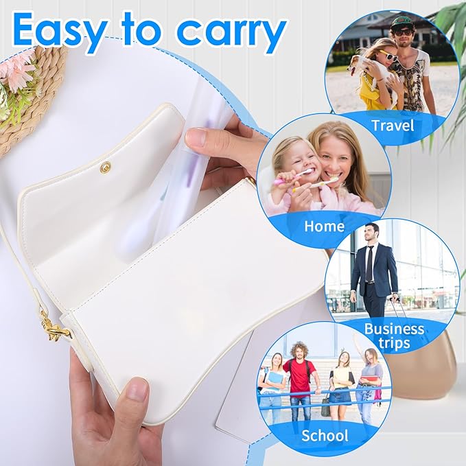 60 Packs Plastic Toothbrush Holders Bulk, Travel Toothbrush Case Covers with Ventilation Holes, 7.67 x 1.1 Inch White PP Material Toothbrushes Protectors for Home Camping Travel