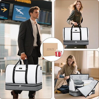 Garment Duffle Bag for Travel - Convertible Carry on Garments Duffel Bags Travel Bag for Women Men Large Weekender Bag with Shoes Compartment 3 in 1 Hanging Clothes Suit Dress Bag 3pcs Set