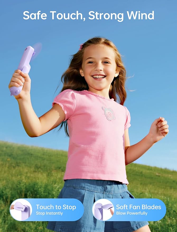 JISULIFE Handheld Fan with 4500 mAh Powerbank Max 37 Hours Runtime, Pocket Portable Battery Operated or USB Powered Folding Personal Fan, 3 Speeds, Gifts for Women Men Kids Gift for Festival-Purple