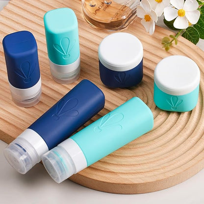 INSFIT Silicone Travel Bottles Set, 6 Pack Travel Size Toiletries, Leakproof Travel Bottles for Toiletries, Travel Accessories for Women, Airplane Travel Essentials, Travel Containers for Toiletries