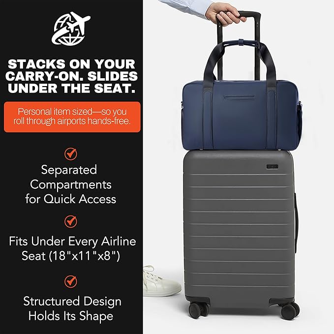 The FTL Lite Mens Gym to Office Bag - 17L Briefcase Gym Bag Hybrid with Shoe Compartment & 16" Laptop Sleeve - Executive Daily Carry & Overnight Duffel for Athletic Business Pros - Essex Blue