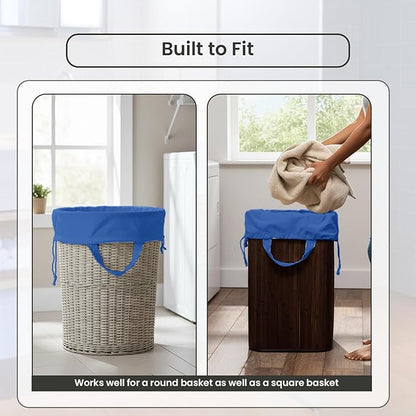 LFH Home Large Premium Cotton Canvas Laundry Bag with Drawstring and Handles Heavy Duty, Multi-Use, and Washable for Home, Travel, College or Storage 28x40 (Pack of 4)-Sky Blue