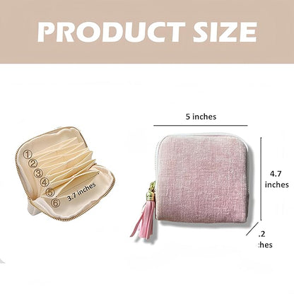 Travel Jewelry Case, New Crystal Jewelry Storage Pouch Portable Foldable Box Mini Jewelry Travel Bag, Velvet Jewelry Organizer Pouch for Women (Dark Green 1Pcs)