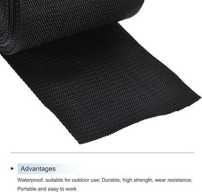 MECCANIXITY Lightweight Polypropylene Webbing Strap 3" 25 Yard Backpack Strapping Band Black for Outdoor Luggage Cargo Straps