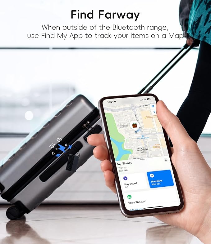 Ultra-Thin Wallet Tracker Card [Apple MFi Certified] Air Tag Card-Style Works with Apple Find My Tracking Your Passport/Luggage/Purse, Preventing Loss of Items