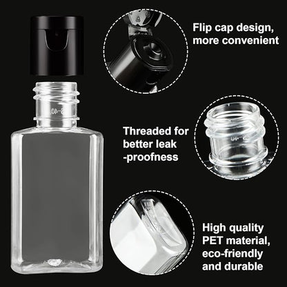 100PCS Travel Size Bottles 1oz Mini Travel Shampoo Bottles Small Plastic Empty Bottles, Refillable Cosmetic Containers with Flip Cap Clear Portable Small Bottles for Liquid, Lotions, Toner, Body Soap